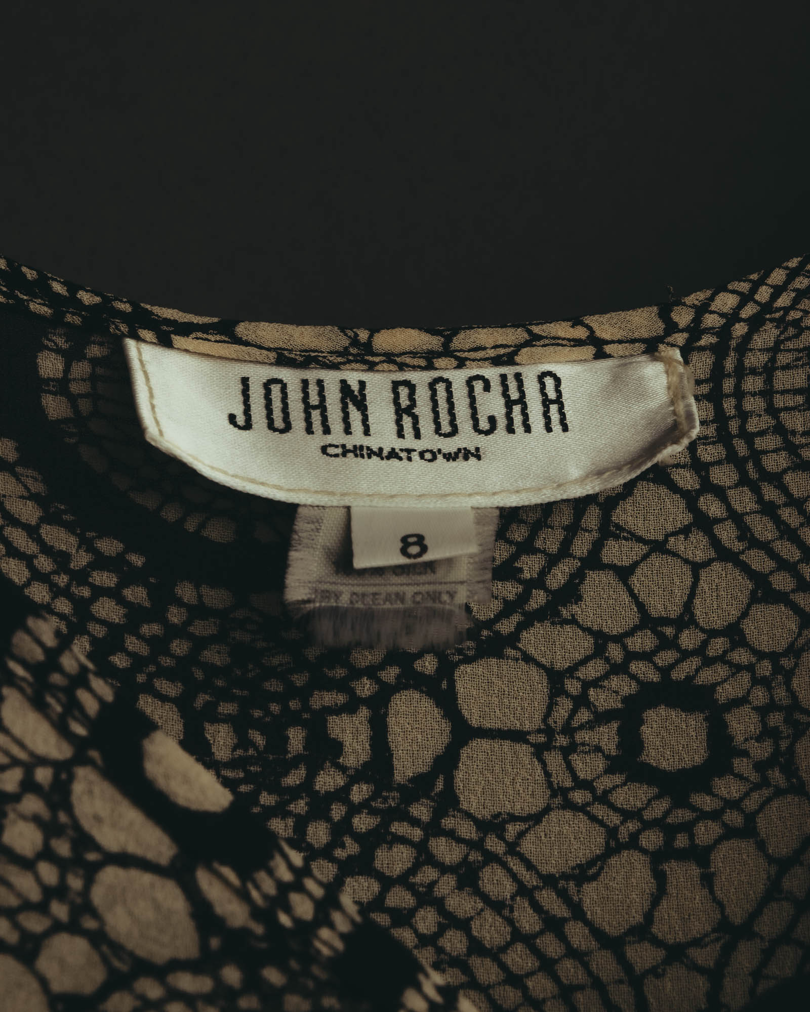 "John Rocha Chinatown" 80's Sleeveless patterned mini dress