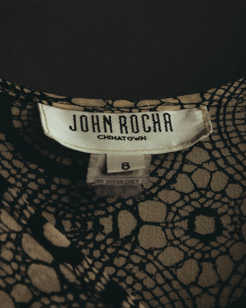 "John Rocha Chinatown" 80's Sleeveless patterned mini dress