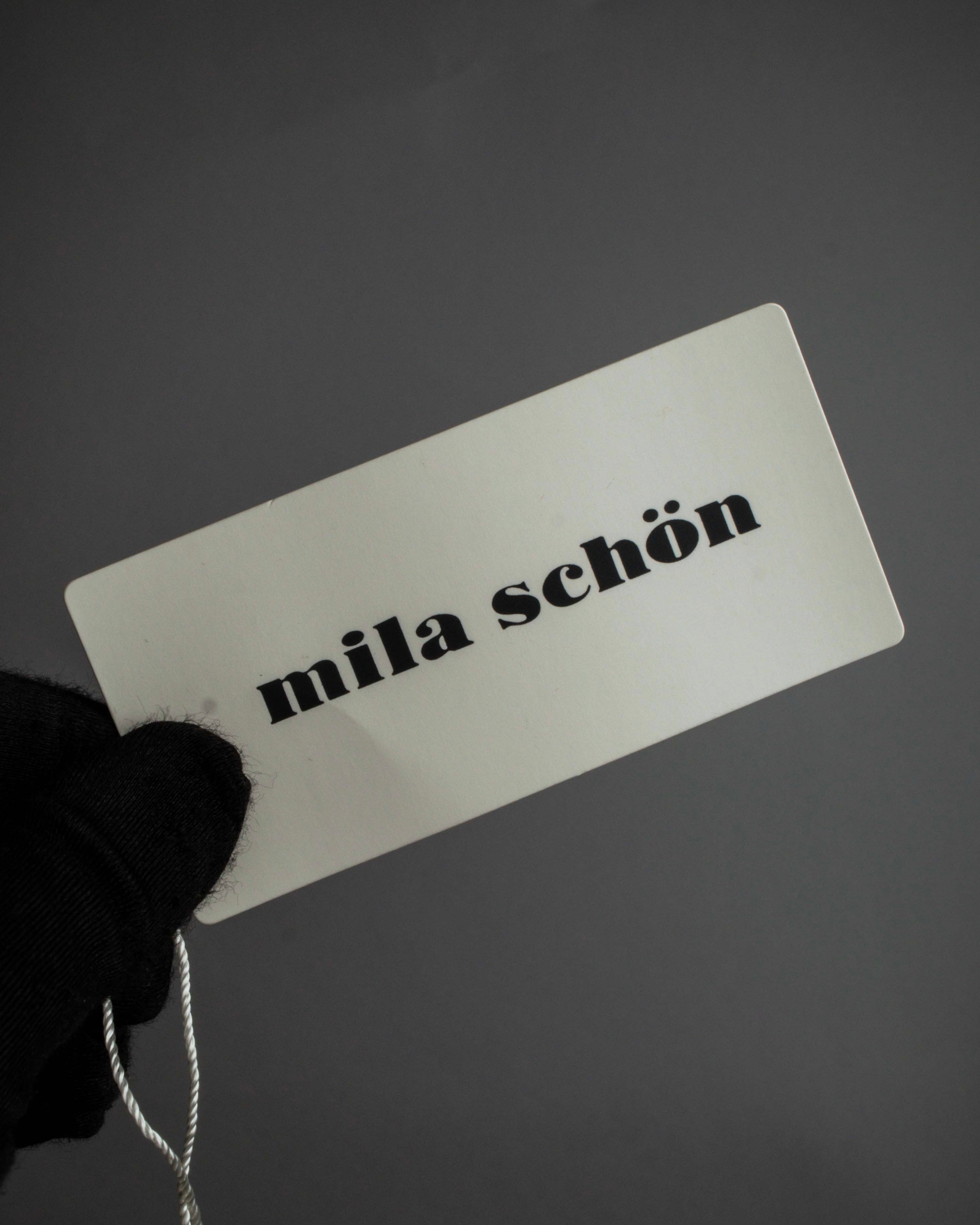 "Mila Schön" Horizontal minimalist metal fittings leather one-handle bag