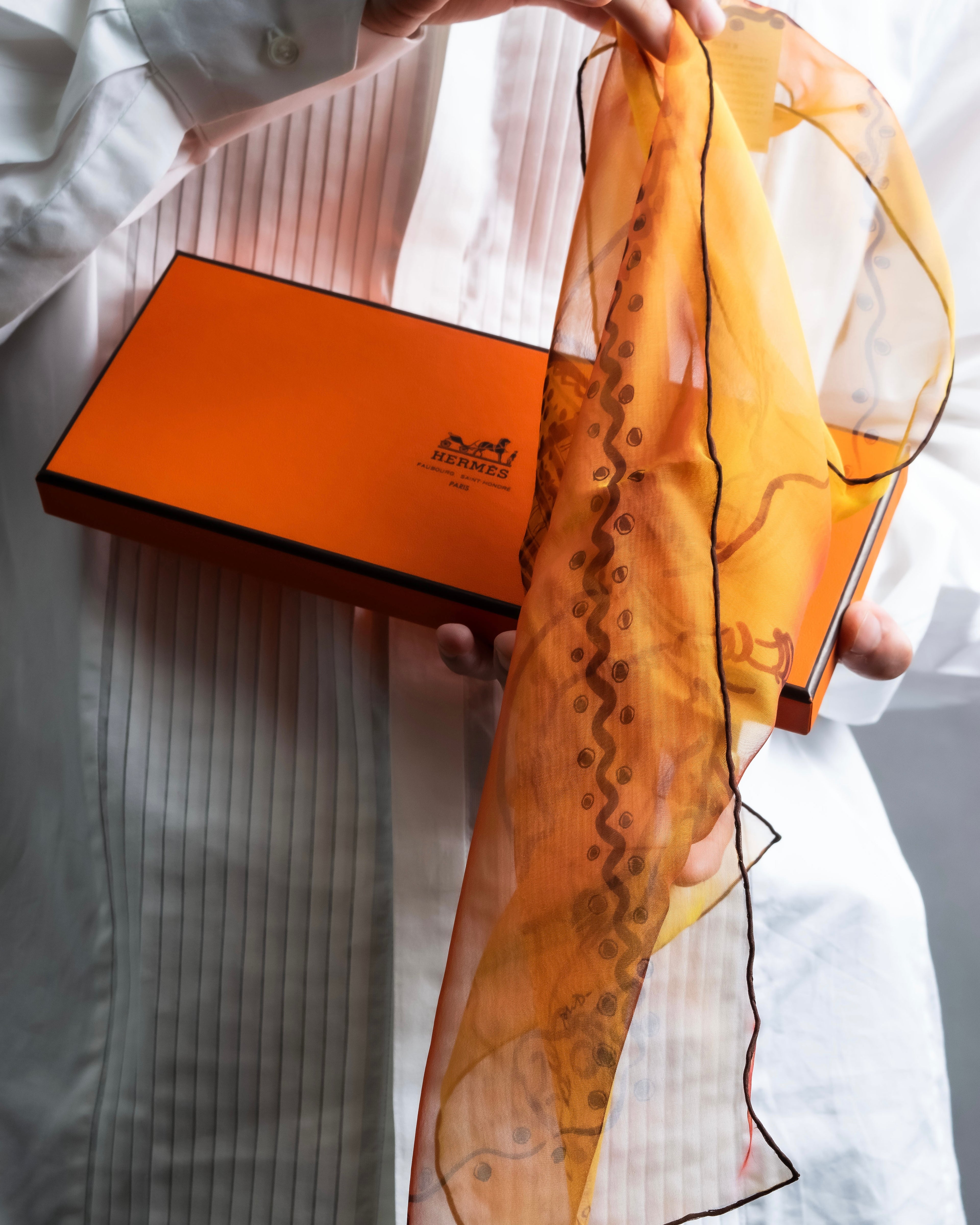 "HERMES" Exotic motif carre scarf