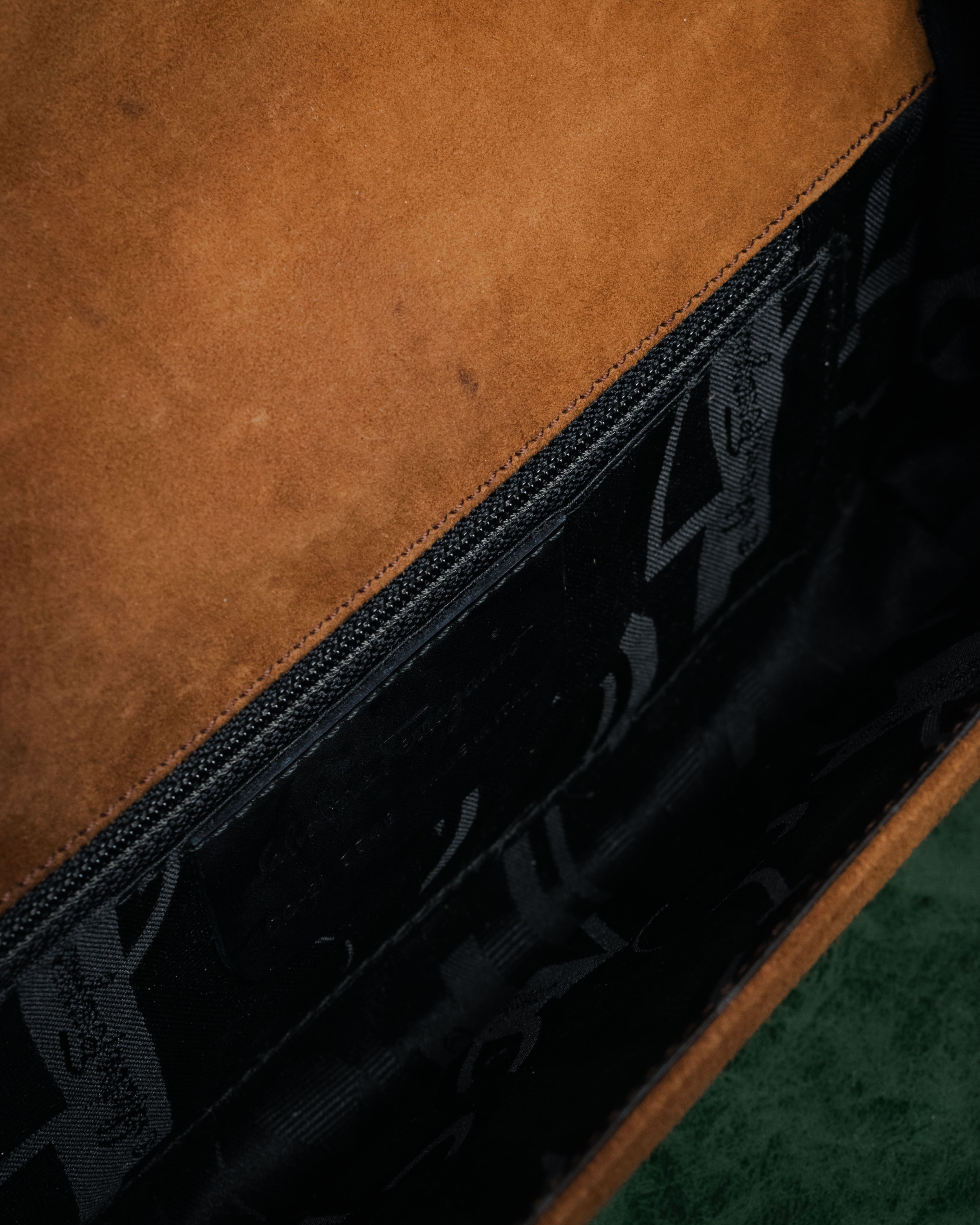 “Salvatore Ferragamo” 90’s-00’s Gancini suede shoulder bag