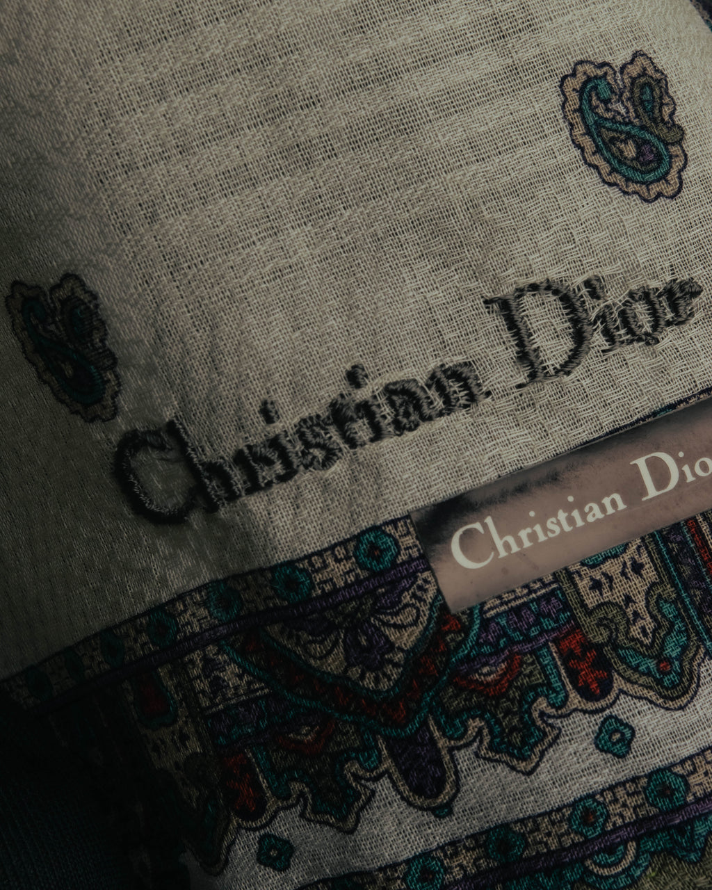 “Christian Dior” 80’s-90’s Cotton paisley border scarf