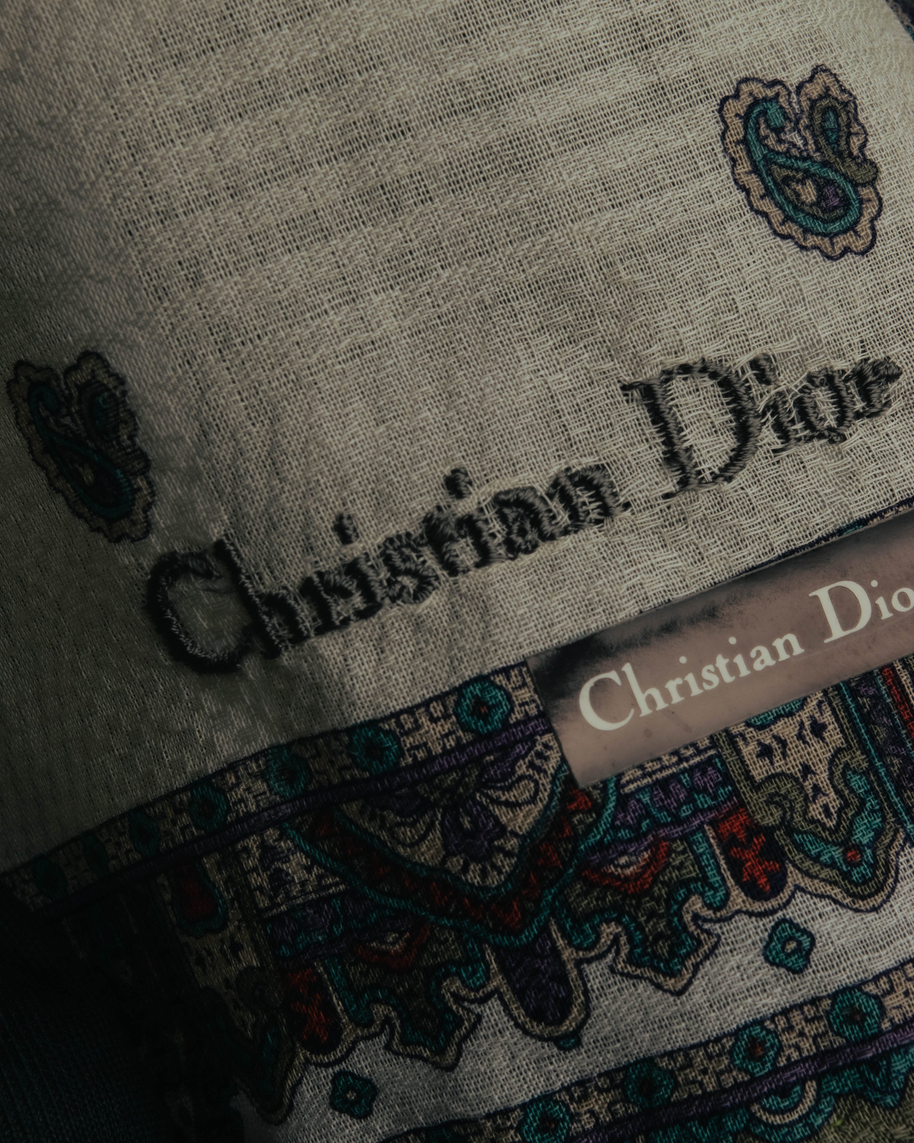 “Christian Dior” 80’s-90’s Cotton paisley border scarf