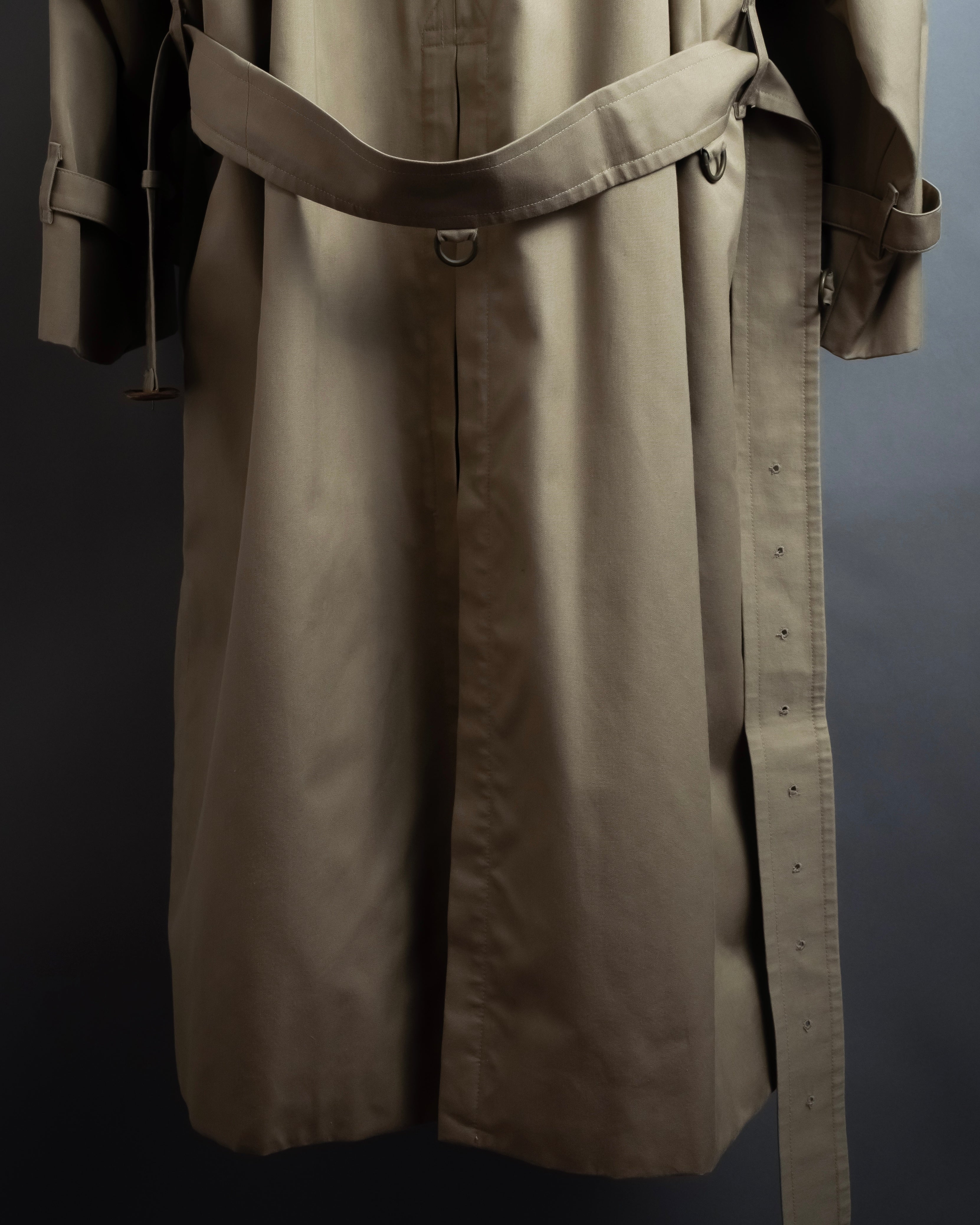 "BURBERRYS" Traditional detail double-breasted stand color trench coat