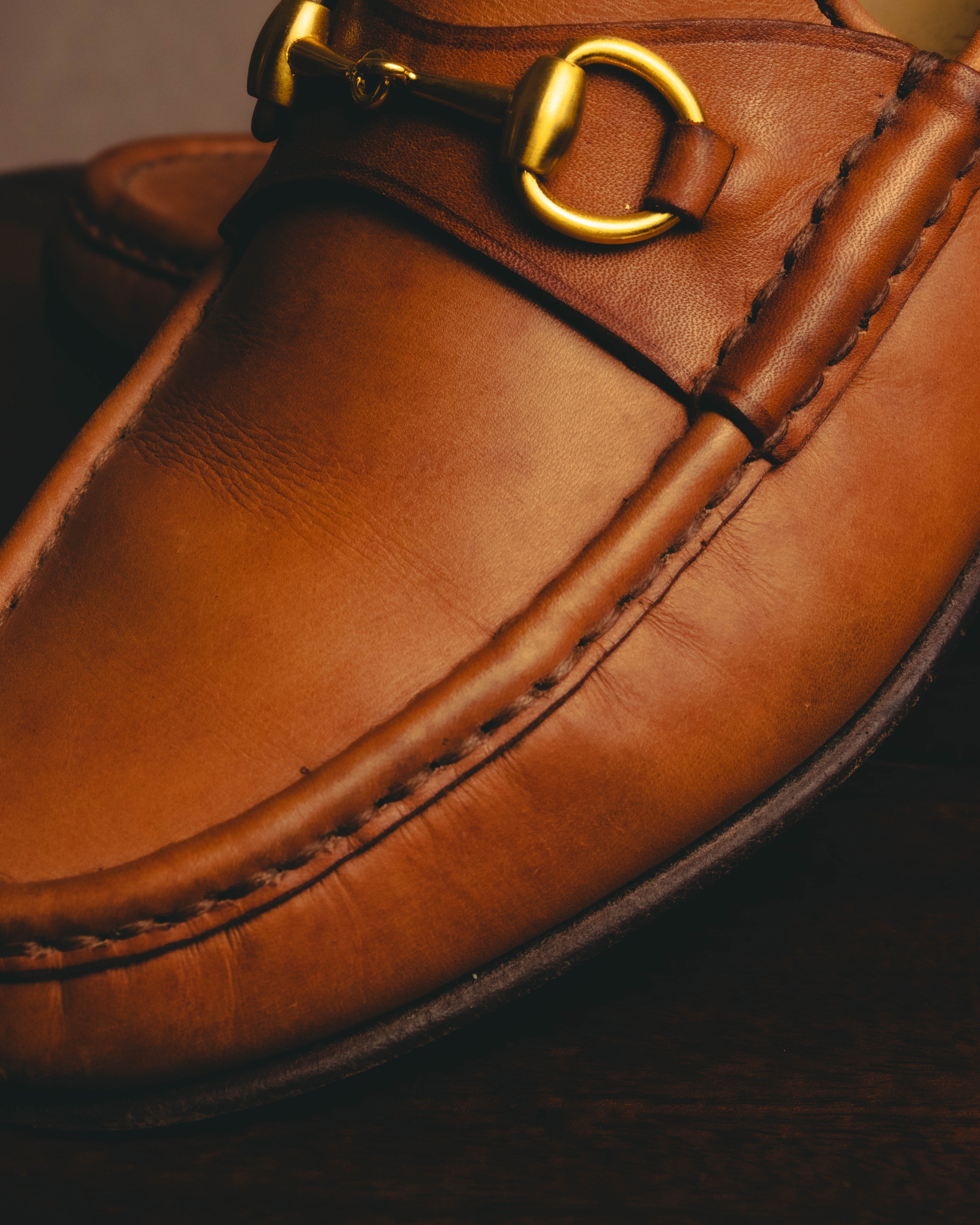 "GUCCI" 80's-90's Classic horsebit leather loafers