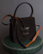 "LOEWE" Textured suede panel barcelona shoulder bag
