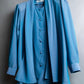 "PIERRE BALMAIN" Beautiful light blue color sheer bowtie blouse