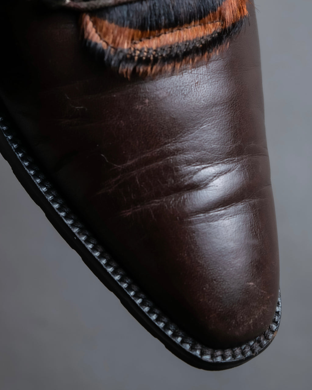 "Pinky&Dianne" Animal fur pattern lace-up heel shoes