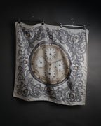 “Christian Dior” 70’s-80’s Clock motif silk scarf