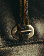 "Miu Miu" 90's-00's Cracked leather tote handbag