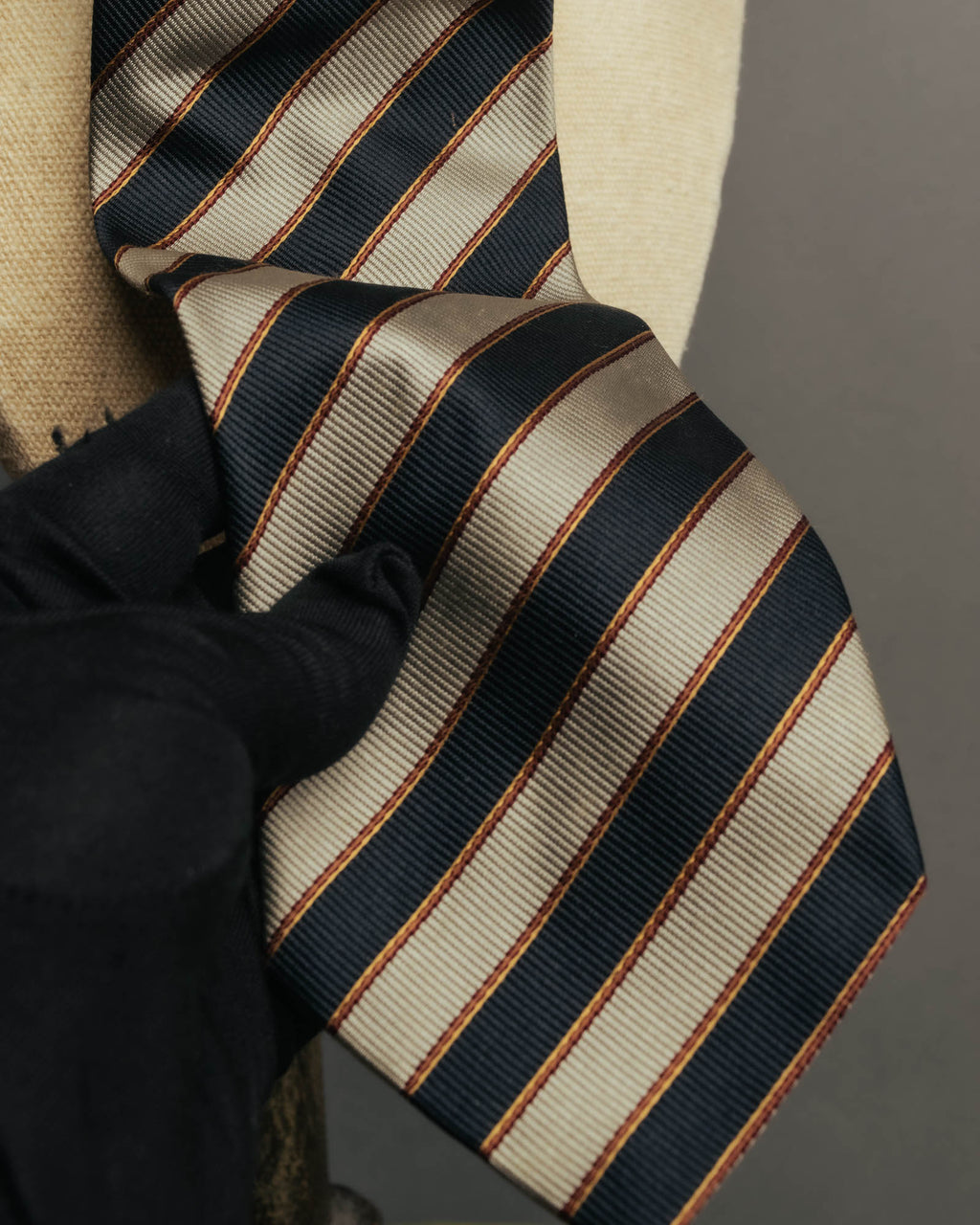 "CHANEL" 90's-00's Classic silk regimental striped tie