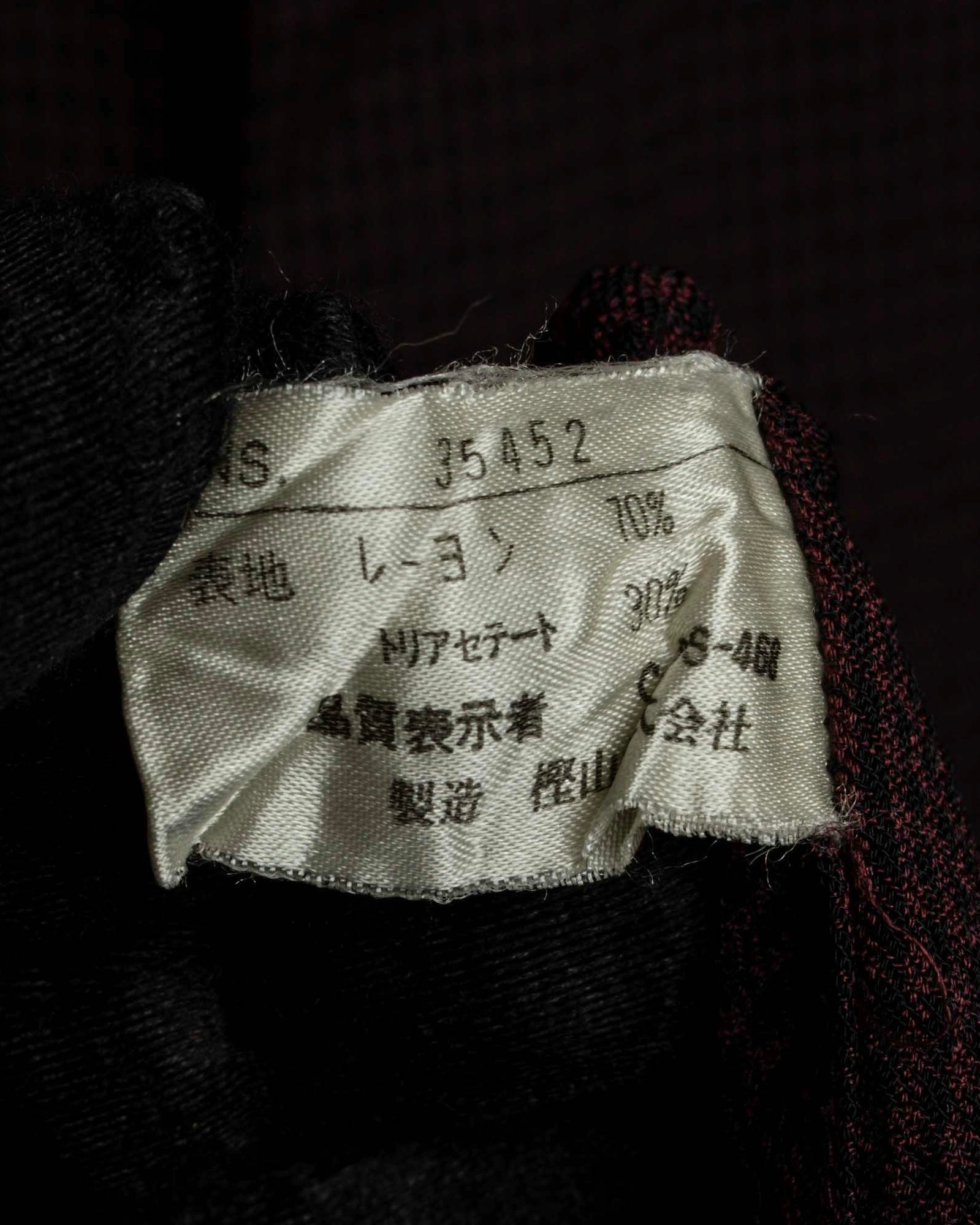 "JEAN PAUL GAULTIER" Draping form burgundy shirt