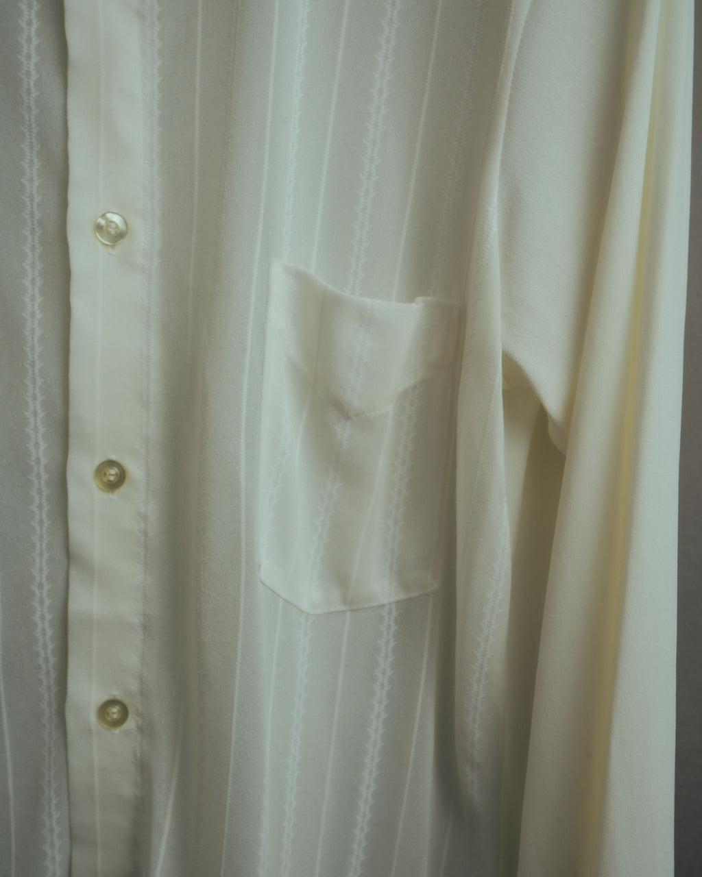 -MOOD Vintage Collections- 70’s-80’s Sheer stripe long point collar shirt