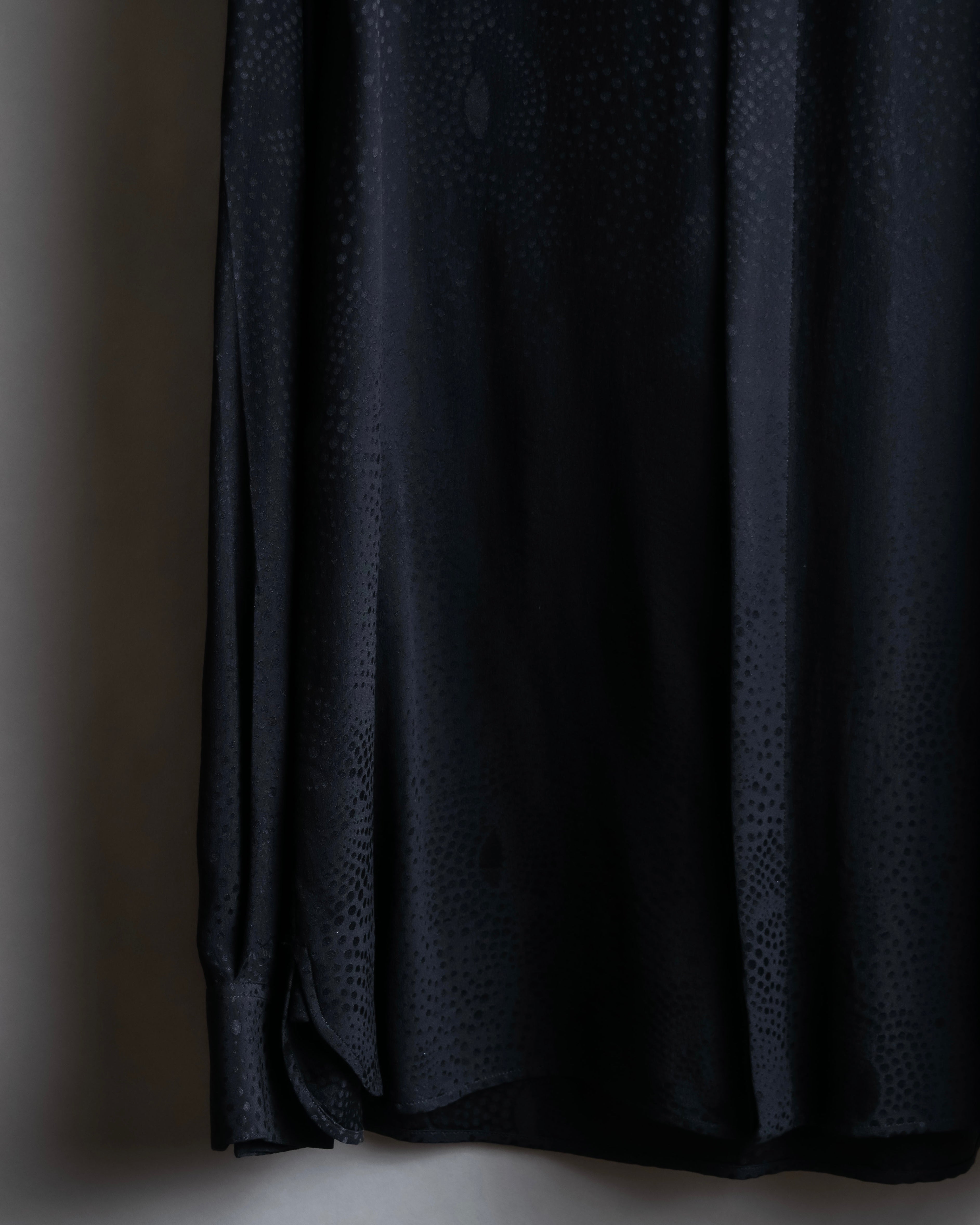 "Saint Laurent" Jacquard pattern silk satin shirt