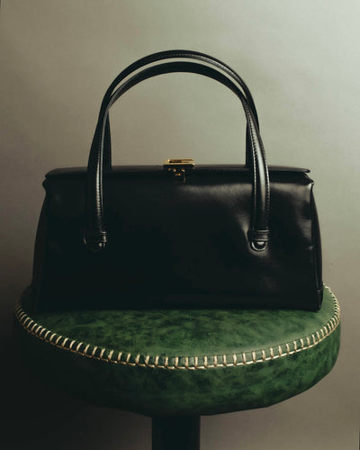 "GUCCI" 90's Structured leather top handle handbag