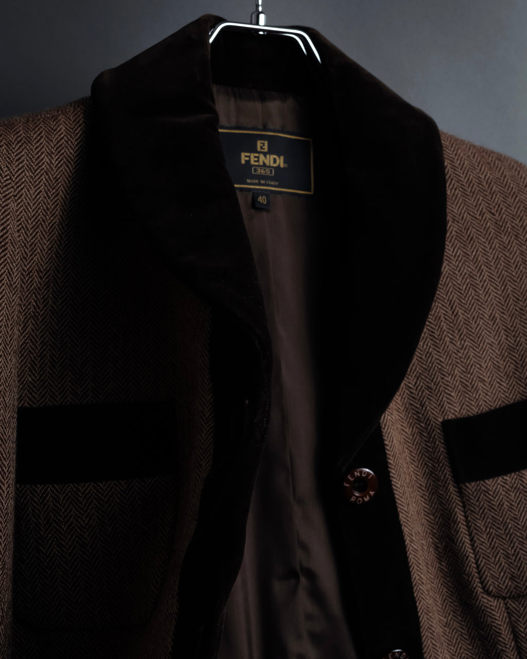 "FENDI" Velvet switching design herringbone set up