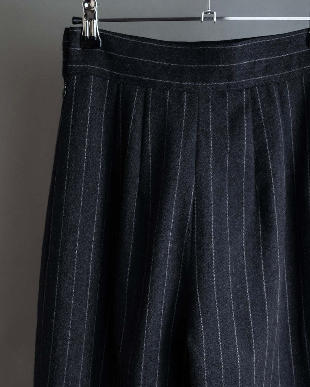 "BALENCIAGA" Side zipper design striped slacks