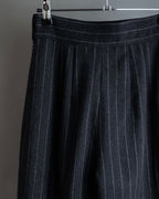 "BALENCIAGA" Side zipper design striped slacks