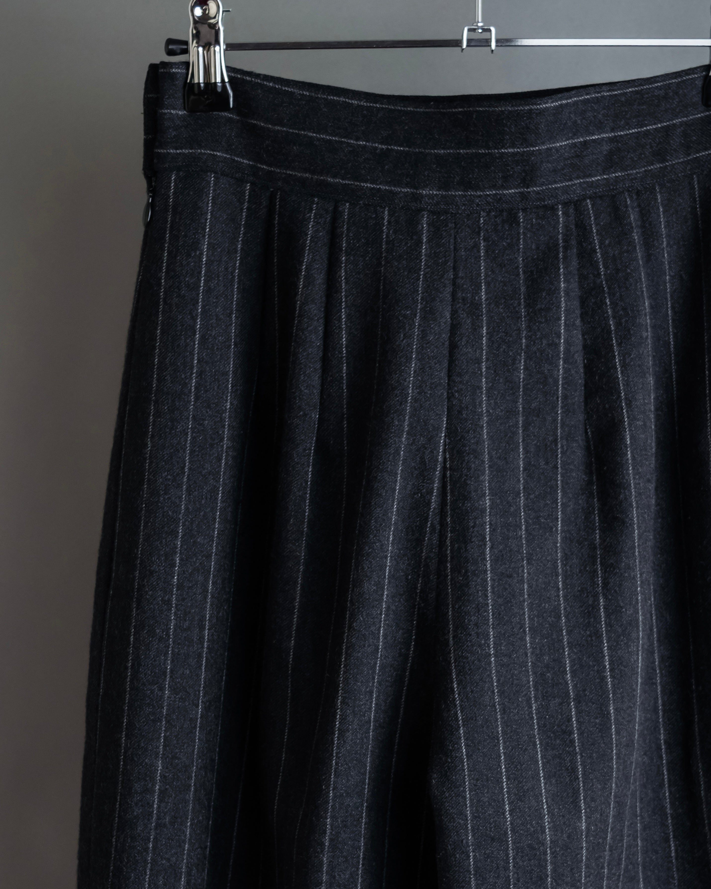 "BALENCIAGA" Side zipper design striped slacks