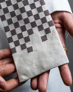 "JEAN PAUL GAULTIER" Check pattern anagram logo engraved square tie