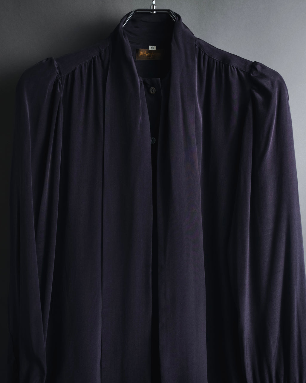 "Yves Saint Laurent" Late 80s silk bow tie blouse