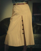 -SPECIAL- “GUCCI” 2015-2022 vintage inspired horsebit striped wool skirt
