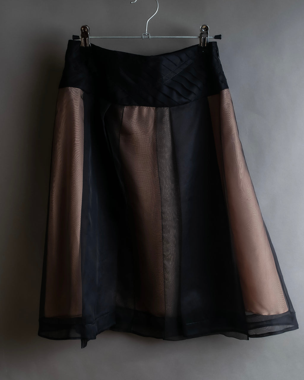"CELINE" See-through layered design shirt & skirt set up