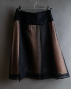 "CELINE" See-through layered design shirt & skirt set up