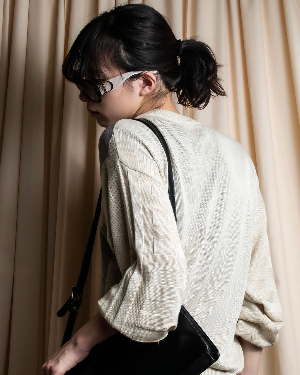 "BALENCIAGA" Diamond pattern argyle twill crew neck knit