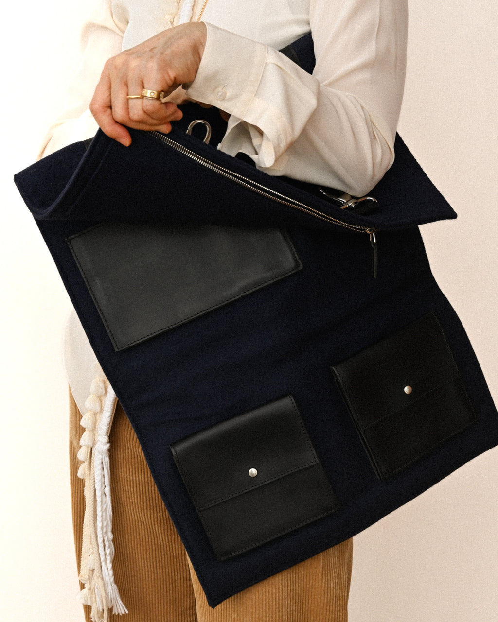 Christian Dior/ Felt Travel Organizer Clutch Bag Navy