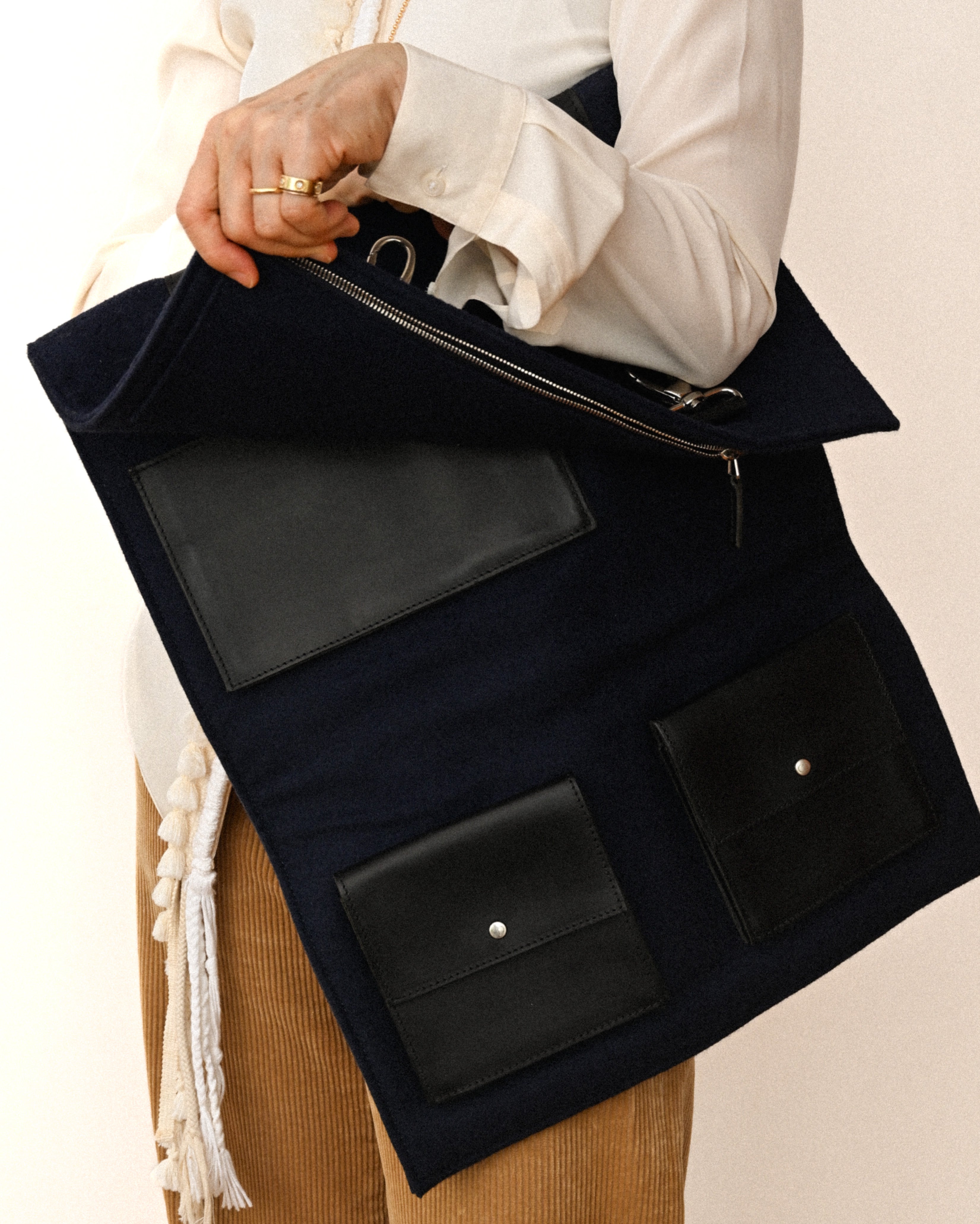 Christian Dior/ Felt Travel Organizer Clutch Bag Navy