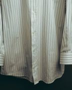 -SPECIAL- “HERMES” 80’s tonal jacquard pinstripe French cuff shirt