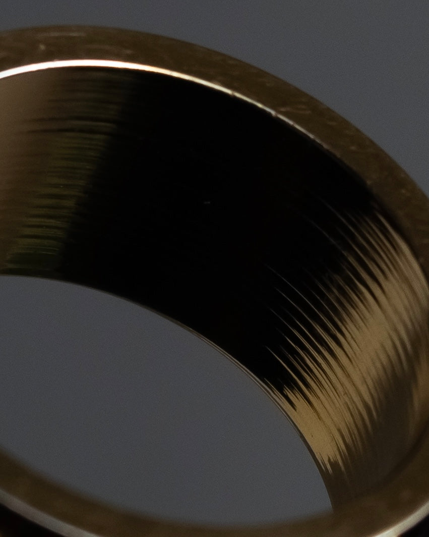 "Chloe" Logo engraved design gold tone ring