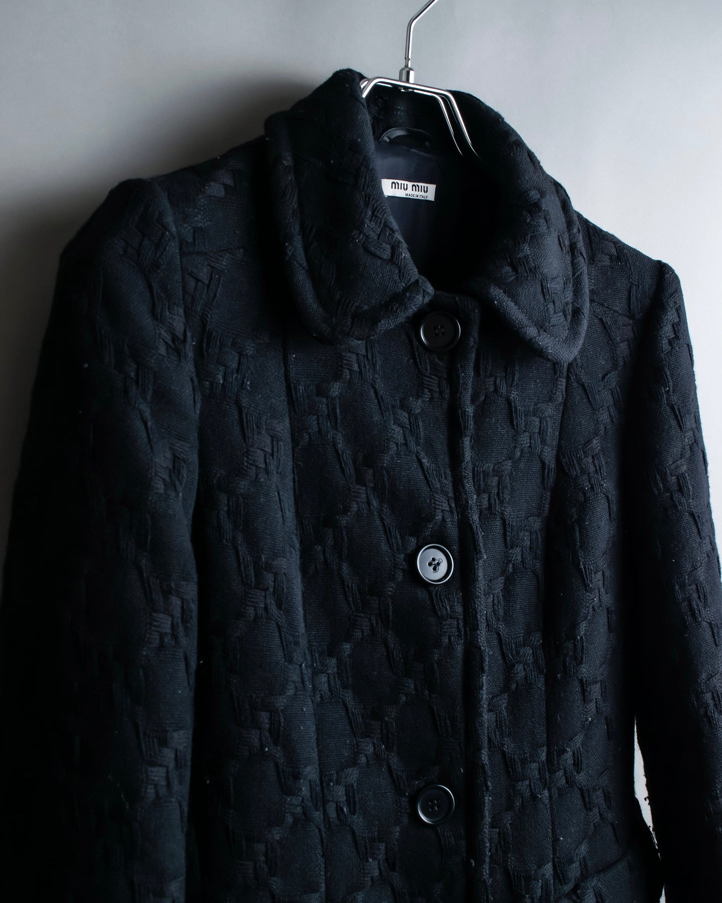 "MIU MIU" dimensional woven stand up collar coat