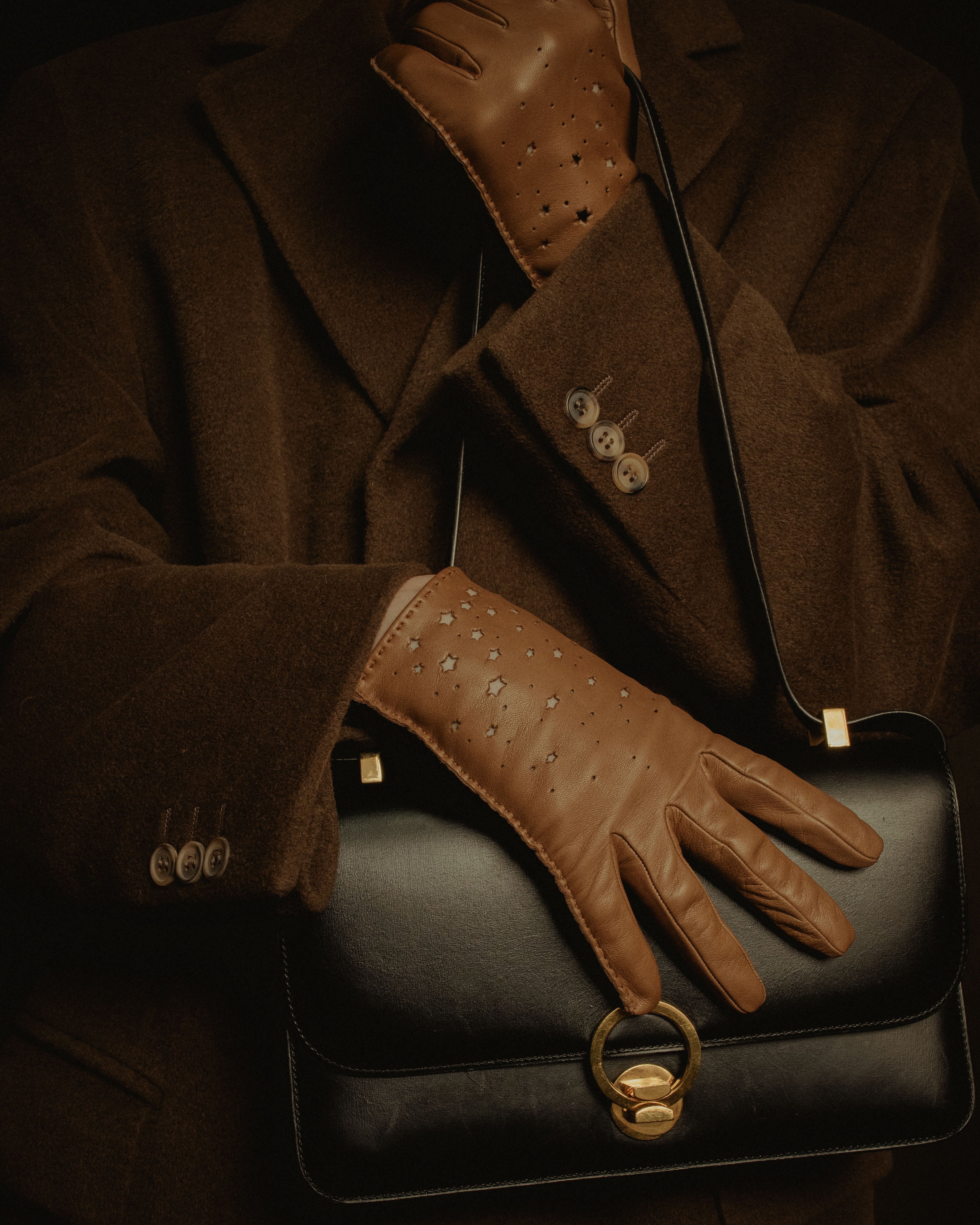 –SPECIAL– "HERMES" 90’s Box calf ring-lock accordion shoulder bag