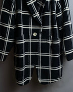 "Christian Dior Large check pattern tailored coat