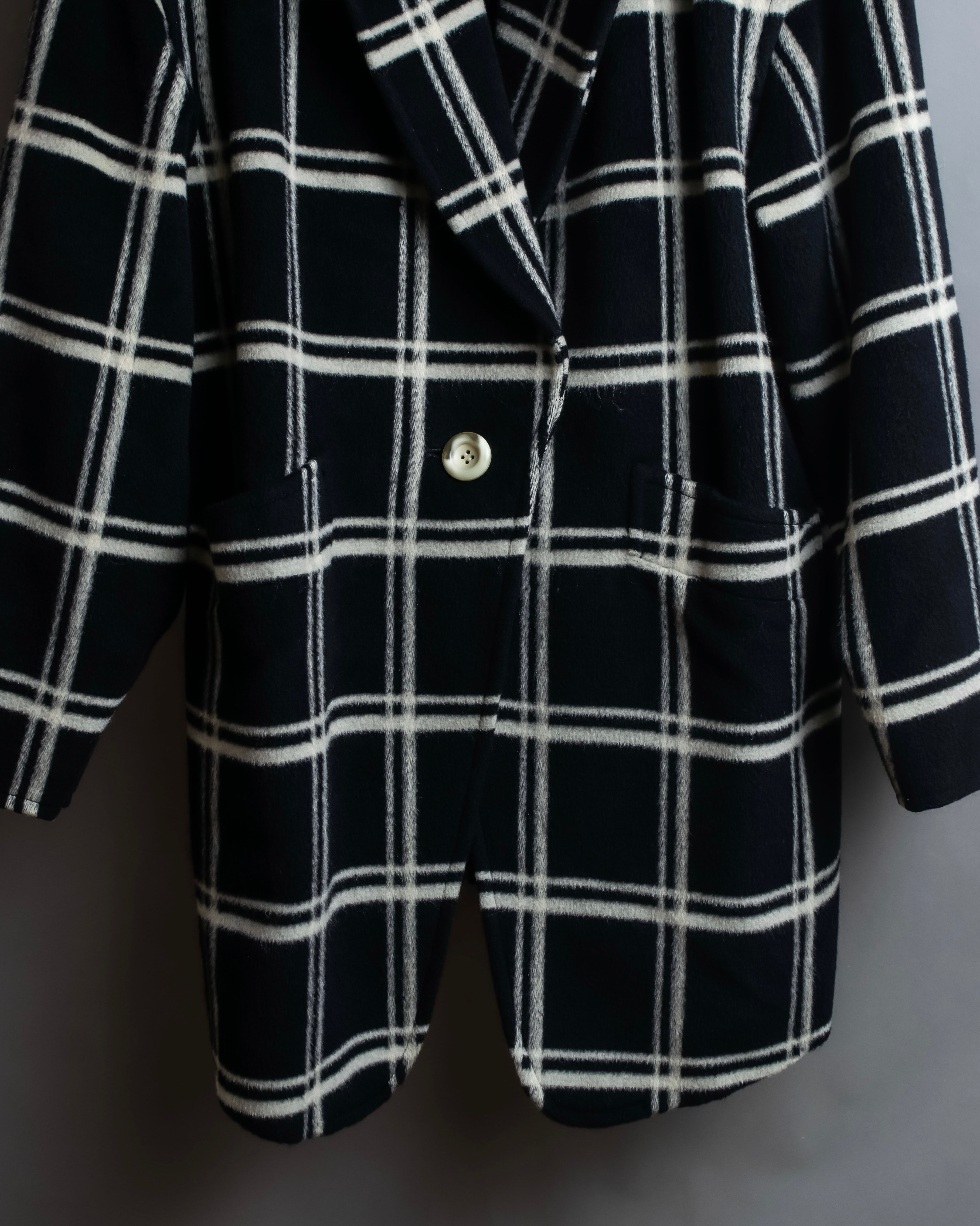 "Christian Dior Large check pattern tailored coat