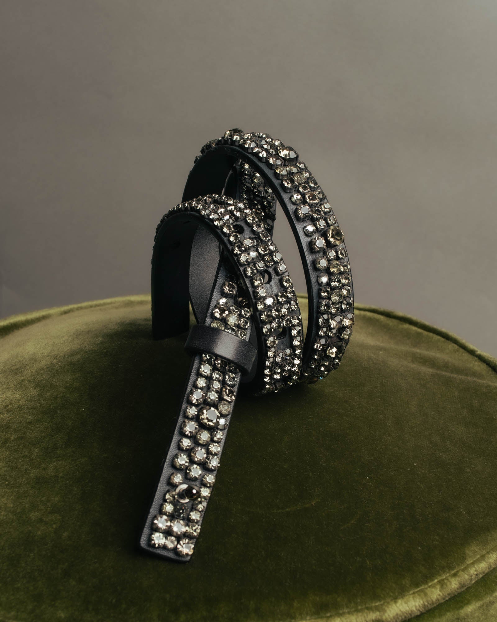 “CÉLINE” 2010 Crystal embellished leather belt
