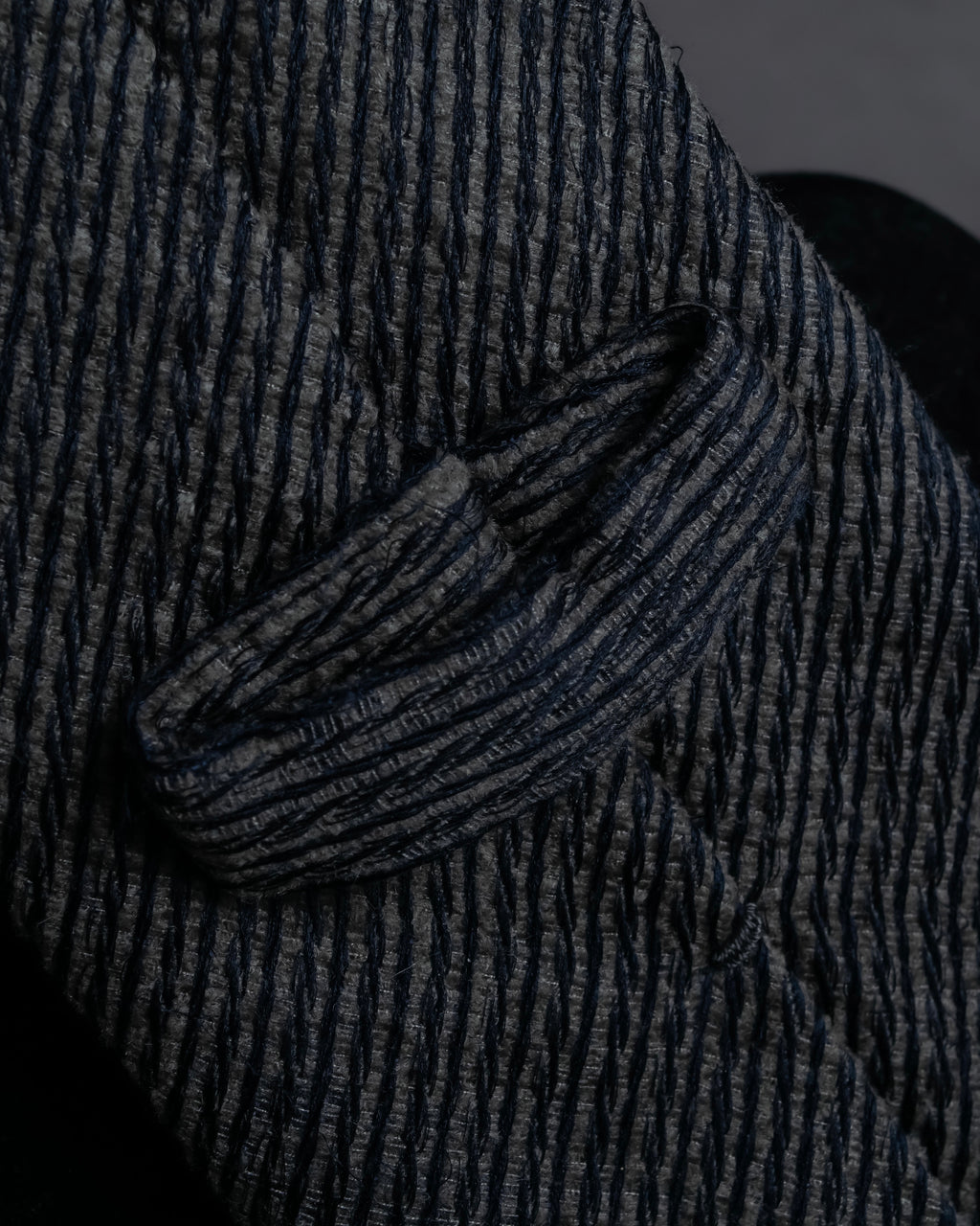 "GIORGIO ARMANI" Diagonal ridge pattern brushed necktie