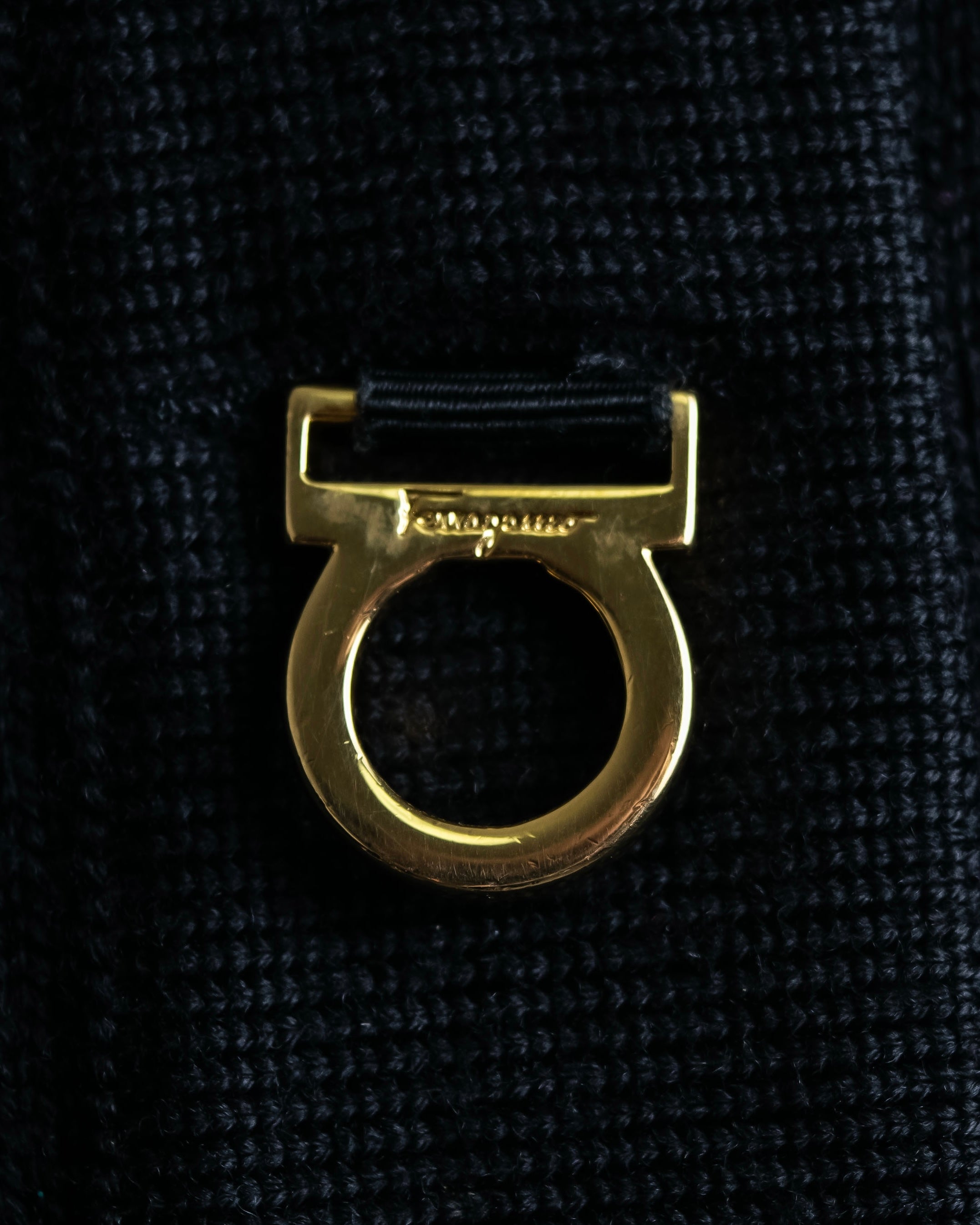 "Salvatore Ferragamo" Gancini design rayon mix cardigan