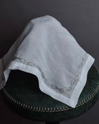 "HERMES" Embroidered knot border cotton scarf