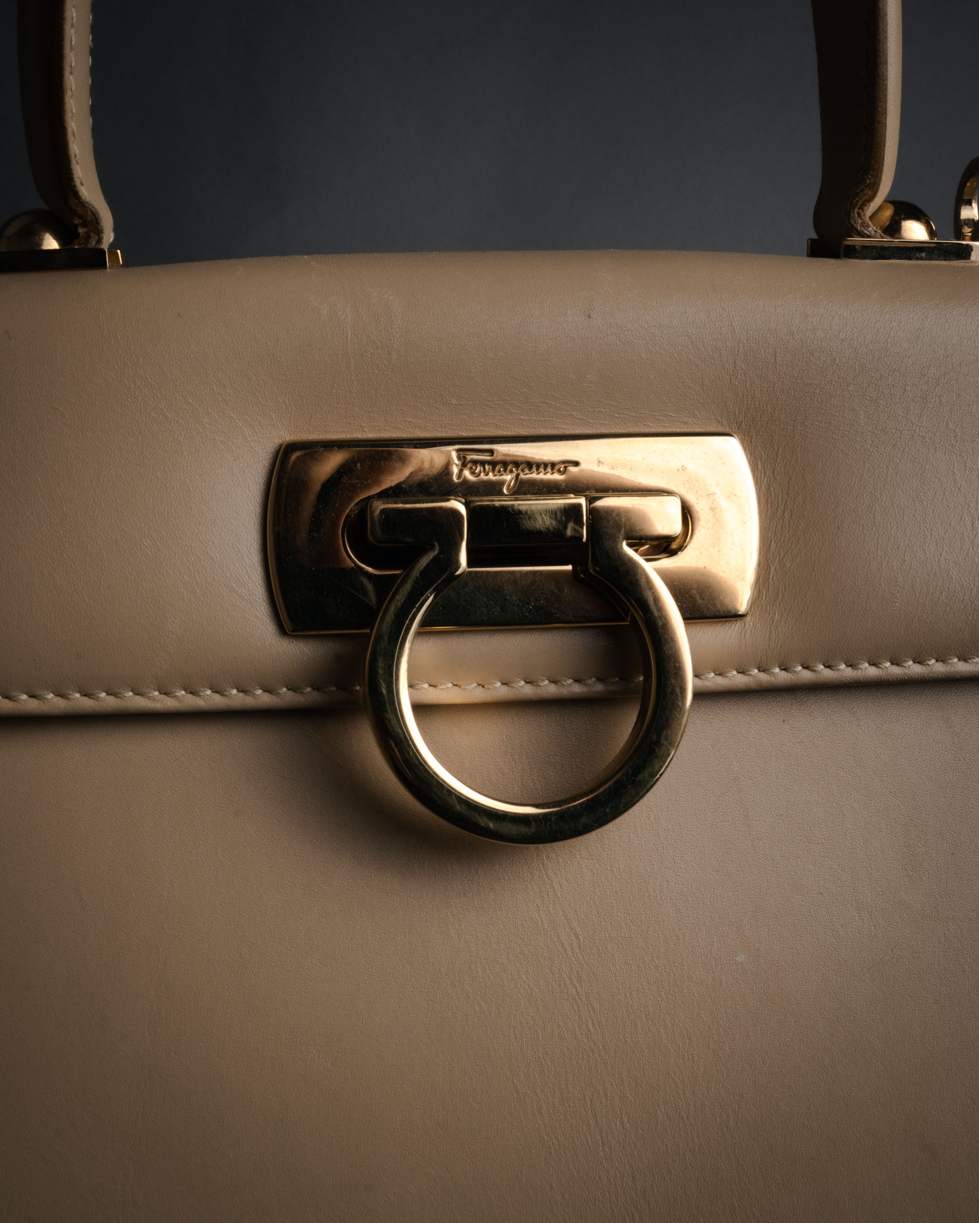 “Salvatore Ferragamo” 1990’s-00’s Gancini top handle bag