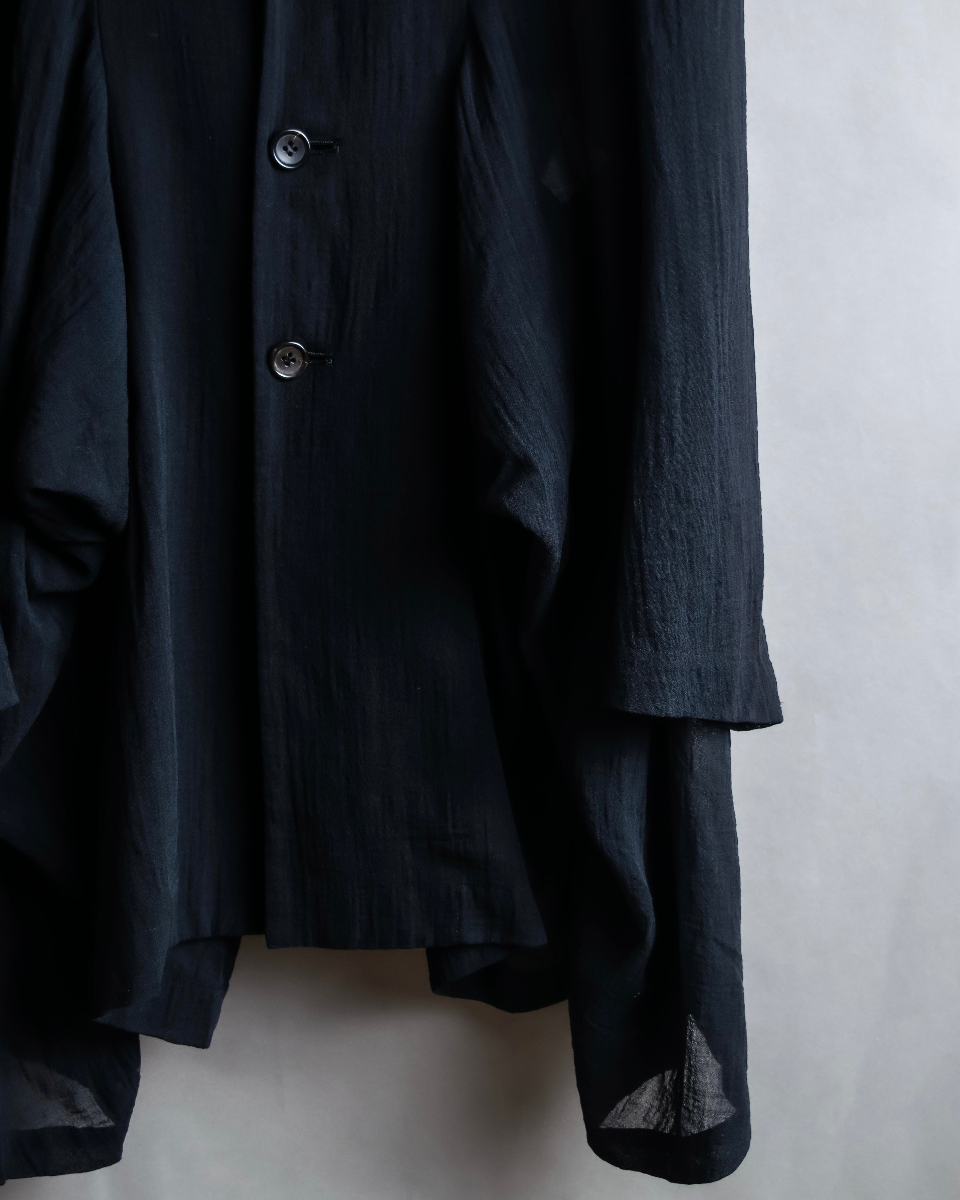 "COMME des GARCONS" 99SS sheer drape docking detail tailored jacket