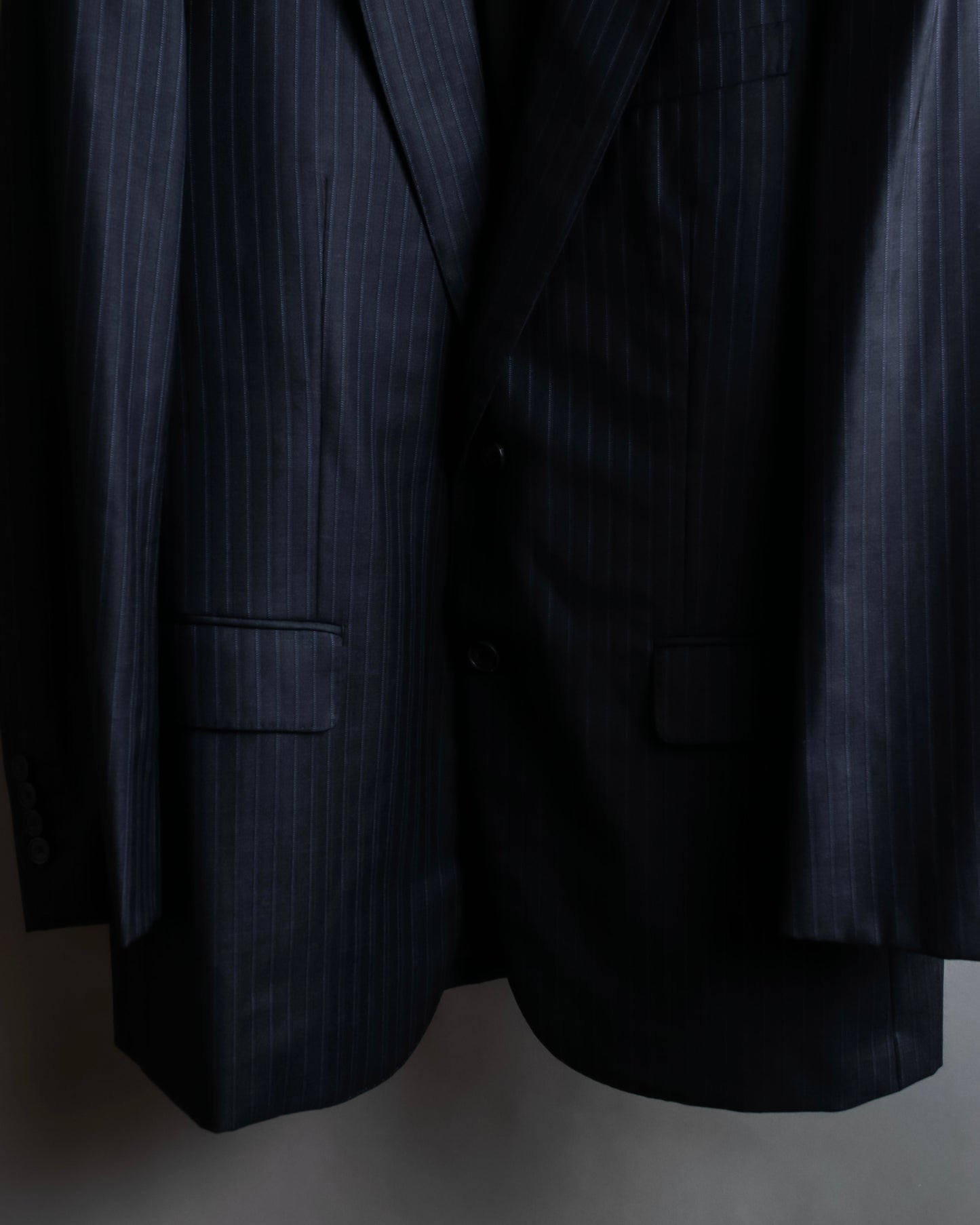 "BURBERRY" 2B tailored jacket & tapered silhouette slacks pinstripe pattern set up