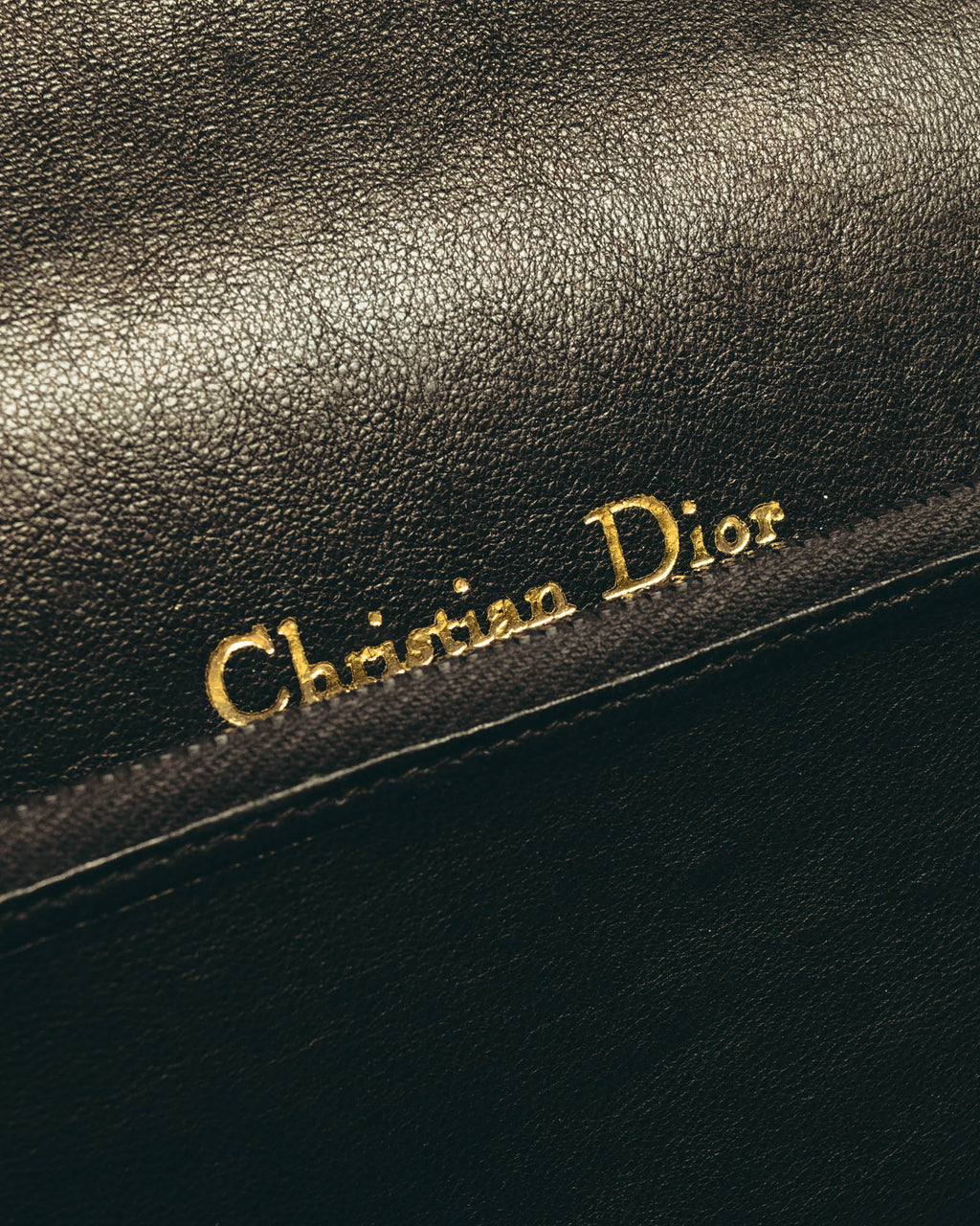 "Christian Dior" 70's-80's Ostrich textured leather handbag
