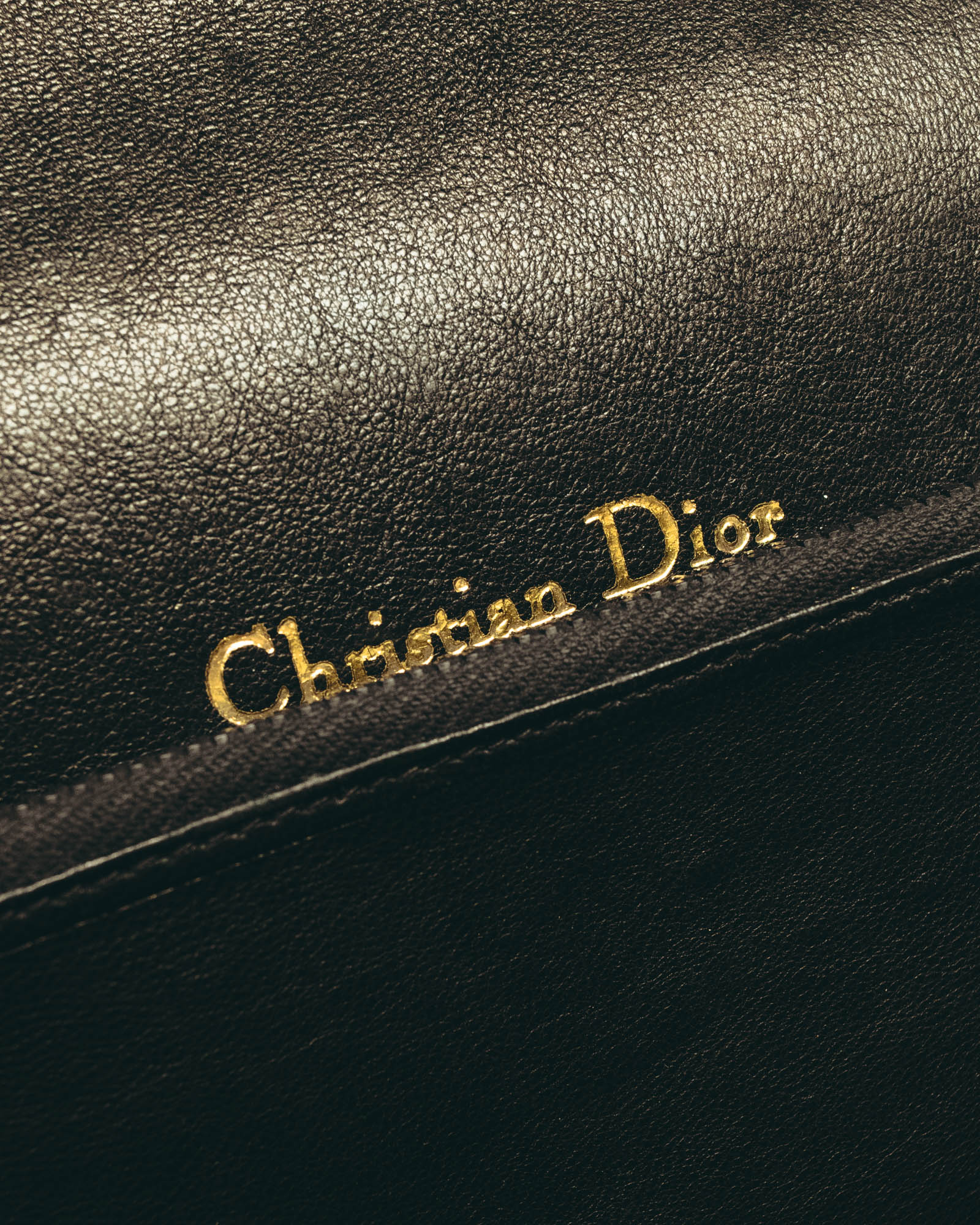 "Christian Dior" 70's-80's Ostrich textured leather handbag