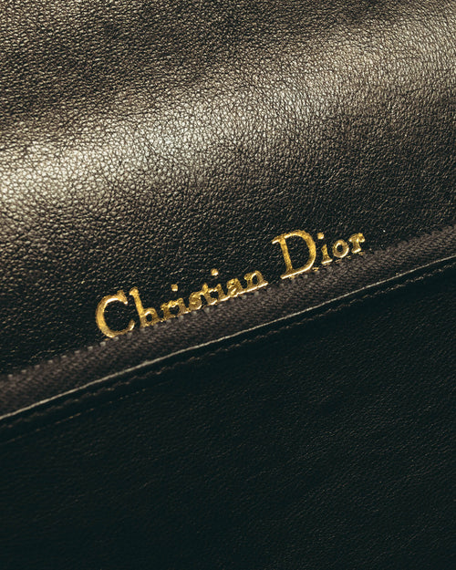 "Christian Dior" 70's-80's Ostrich textured leather handbag