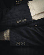 -SPECIAL- “Hermès” 80’s-90’s Super 120’s wool pinstripe double breasted setup