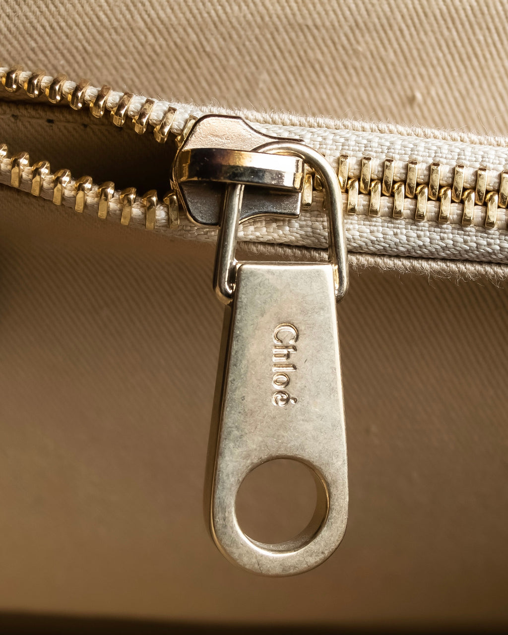 "Chloe" Leather &amp; canvas combination design chain crossbody bag