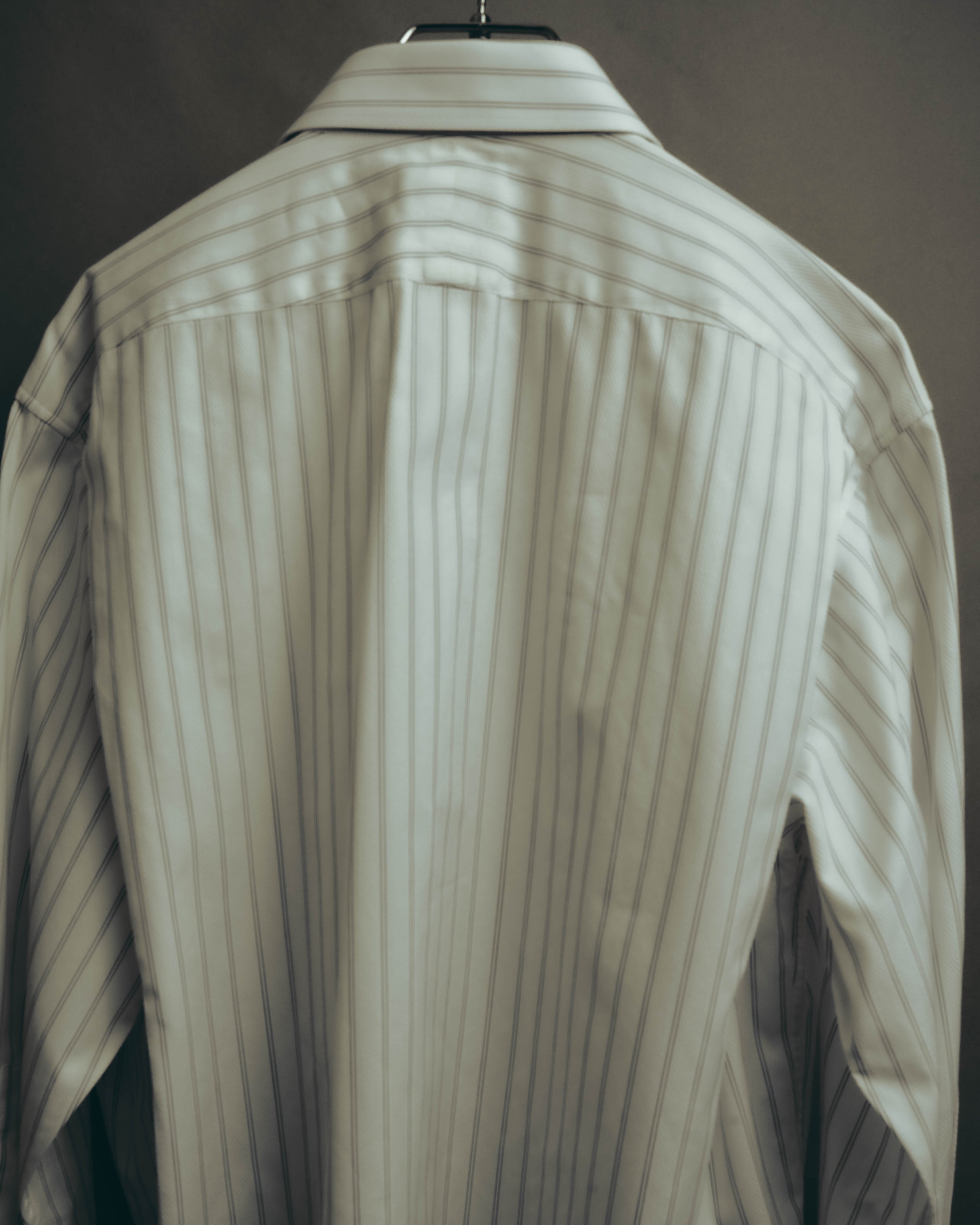 -SPECIAL- “HERMES” 80’s tonal jacquard pinstripe French cuff shirt